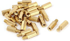 M4x12+6mm Female/Male Threaded Brass Hex Standoff Pillar Spacer 25pcs