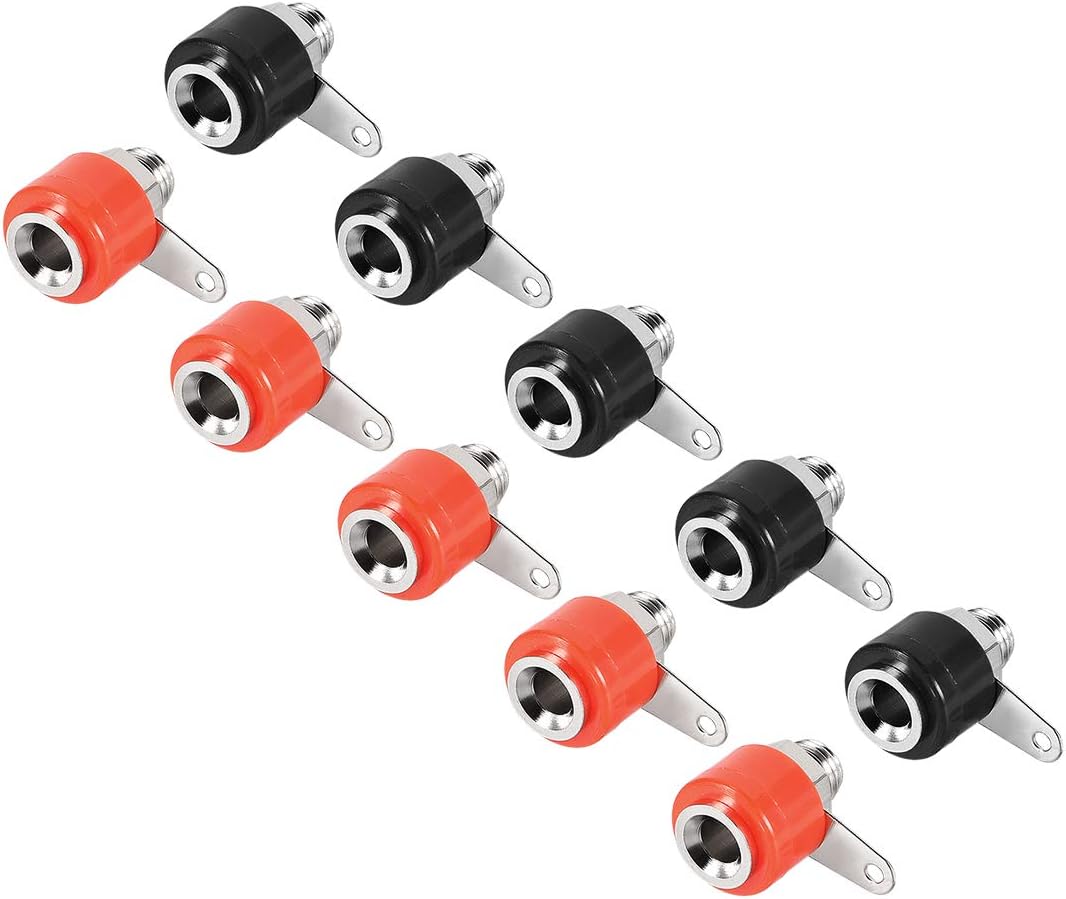 5 Pairs Binding Post Terminal, M6 Thread Power Amplifier Speaker Connector, Banana Plug Socket 0.6-inch Length