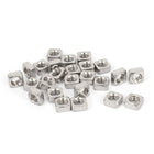 M6 Machine Screw 304 Stainless Steel Square Nuts Silver Tone 25Pcs