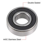 S6203-2RS Stainless Steel Ball Bearing 17x40x12mm Double Sealed 6203RS Bearings 1-Pack
