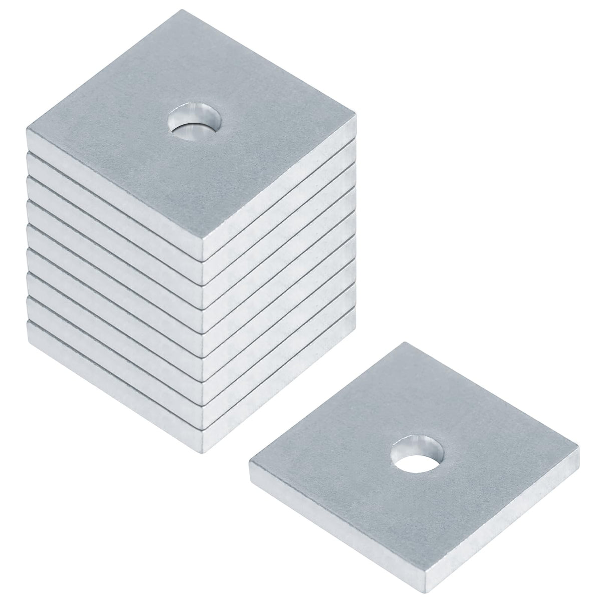 10 pakke kvadratiske platefjærder for 3/8" bolte, 2" x 2", 7/32" tykk