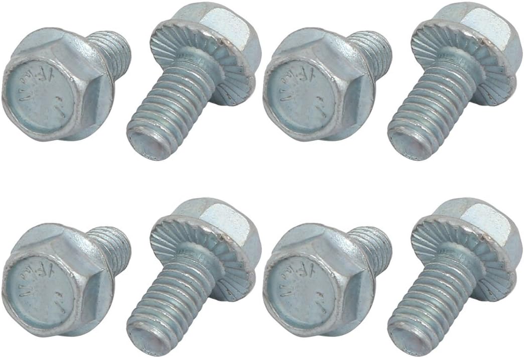 8Pcs 5/16-18 x 5/8 Inch Thread Carbon Steel Hex Serrated Head Flange Screw Bolt