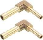 2 Pcs Brass Hose Barb Fitting l Right Angle Elbow Connector Coupler, 1/4"x3/16" ID Brass Fitting Air Hose Fittings Reducer for Connecting Water Fuel Air, Oil Hoses