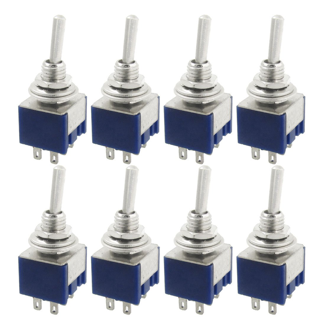 8 Pcs AC 125V 6A Amps ON/ON 2 Position DPDT Toggle Switch