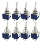 8 Pcs AC 125V 6A Amps ON/ON 2 Position DPDT Toggle Switch