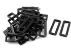 LinkMejor Plastic Bar Slides Buckles 30pcs Black for 2 Inch Webbing Strap