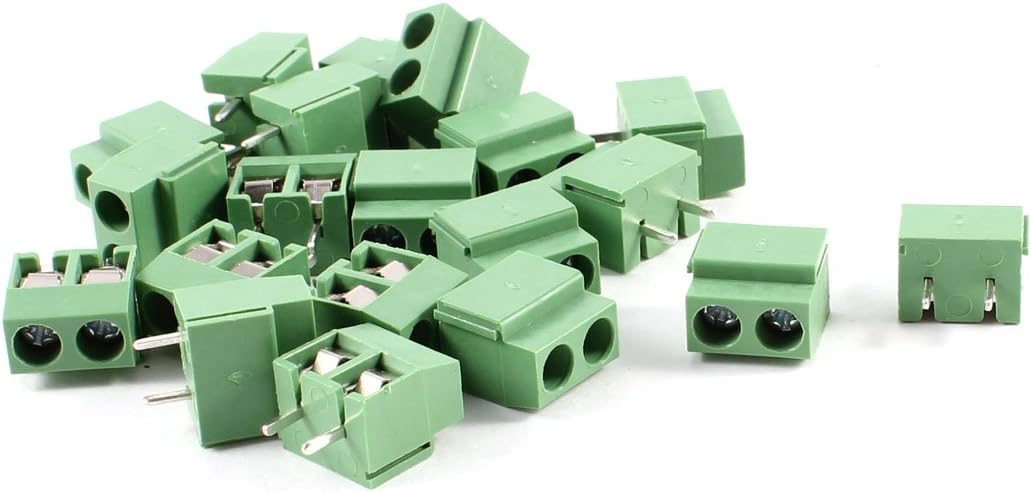 20Pcs 2 Pole 5mm Pitch PCB Mount Screw Terminal Block 8A 250V