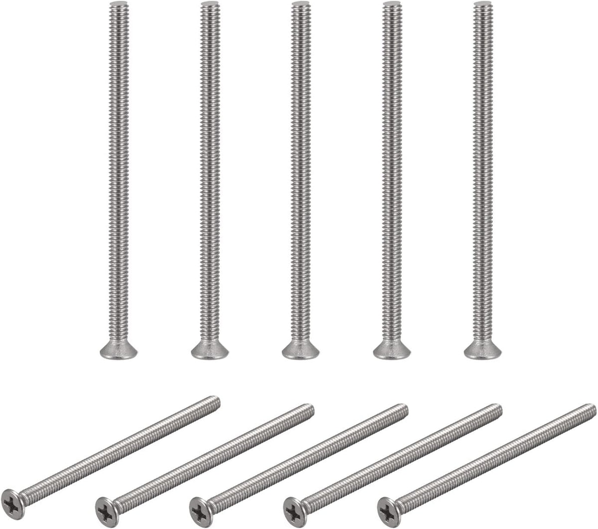 8#-32x3-1/4" Flat Head Machine Screws Phillips 304 Stainless Steel Bolts 25pcs