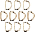 LinkMejor 10pcs Metal D Ring 1"(25mm) D-Rings Buckle for Hardware Bags Belts Craft DIY Accessories Gold Tone