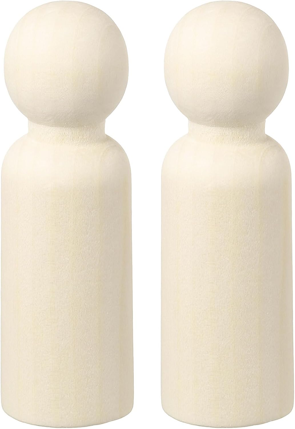 2 Pack Wood Peg, 3.5 Inch Boy-Shape Wooden Peg People, Unfinished Wooden Peg People Bodies Figures for DIY Art Craft Painting
