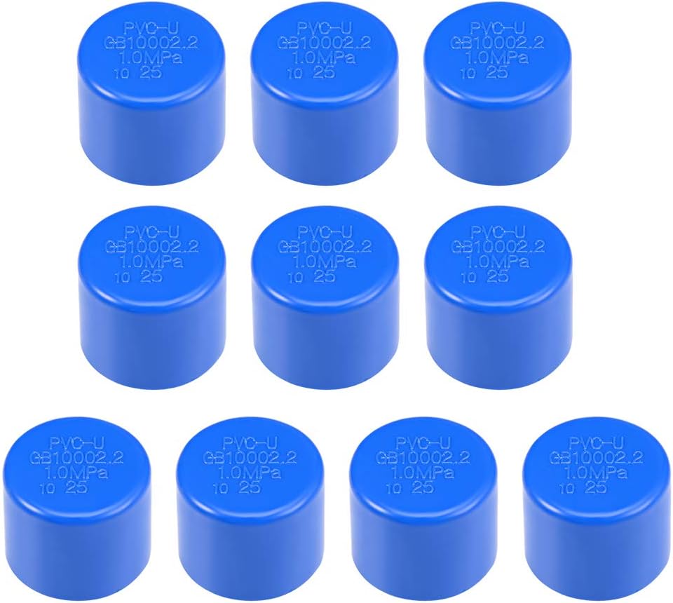 25mm Schedule 25 PVC Pipe Cap Fitting, Slip End Caps DWV(Drain Waste Vent) Irrigation Swimming Pool Sound Deadening, Blue 10Pcs
