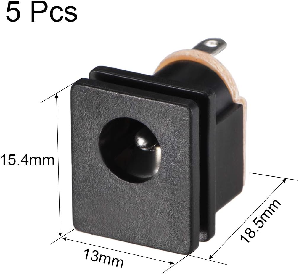 DC-015 5,5mmx2,1mm DC-aansluiting, 3-pins, panelmontage, 5 stuks