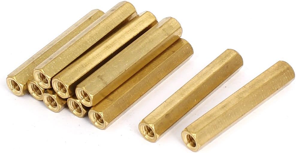 M4x35mm Brass Hex Hexagonal Female Thread PCB Standoff Spacer 10pcs