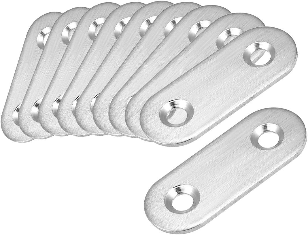 Repair Plate, 40mm x 16mm, Flat Fixing Mending Bracket Connector with Screws, 10 Pcs