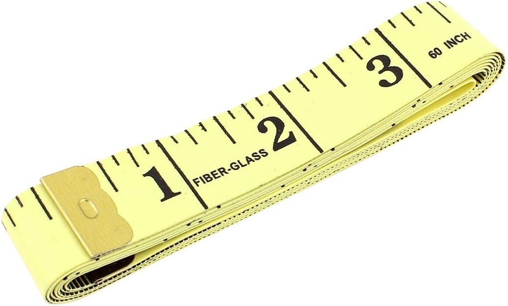 LinkMejor 150cm 60 Inch Body Measuring Sewing Cloth Tailor Tape Flat Ruler Yellow
