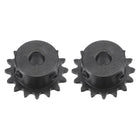 #25 Chain Roller Sprocket, 8mm Bore 1/4" Pitch 16 Tooth Single Strand Chain Sprocket, C45 Carbon Steel 25 Roller Chain Sprocket with Set Screws for ISO 04C Chain, 2Pcs