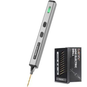 LinkMejor Cordless Mini Drill Pen with 10 Bits, Brushless Motor, 0.2 N·m High Torque, LED Lights, Rechargeable Small Electric Hand Drill Set for Jewelry Making,Keychain,Resin,Plastic,Seashells,Wood