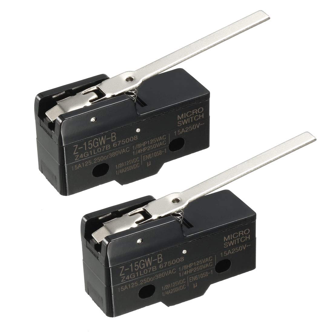 2PCS Z-15GW-B 1NO + 1NC Long Hinge Lever Type Miniature Micro Switches