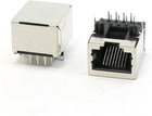 Right Angle Rear Pins 8P8C RJ45 Modular Network PCB Jack 2Pcs