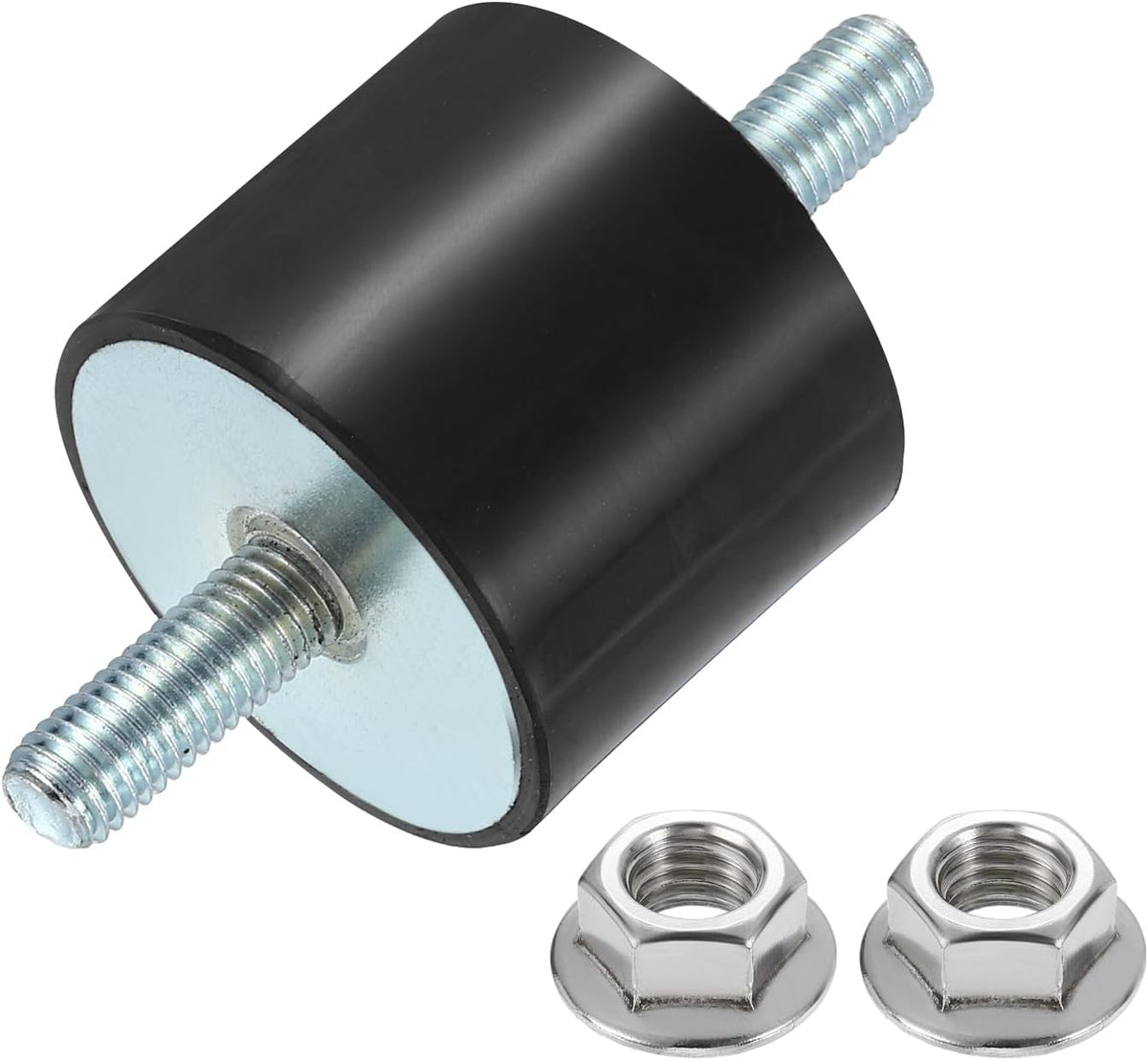M10 x 27mm Rubber Mounts, 40 x 50mm Cylindrical Anti Vibration Isolator Studs Shock Absorber Double Studs with Nuts for Car Bobbin Generator Air Compressors