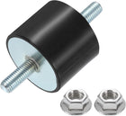 M10 x 27mm Rubber Mounts, 40 x 50mm Cylindrical Anti Vibration Isolator Studs Shock Absorber Double Studs with Nuts for Car Bobbin Generator Air Compressors