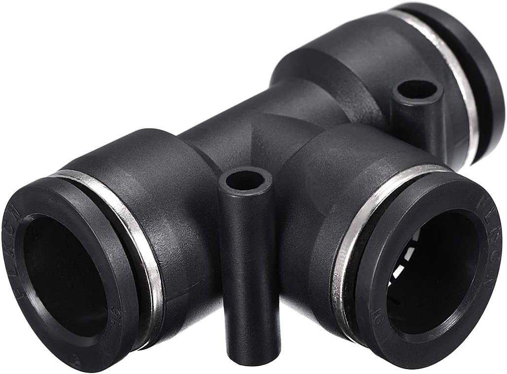 Plastic Tee Push To Connect Tube Fittings 16mm or 5/8" OD Push Lock 2pcs