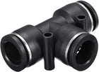 Plastic Tee Push To Connect Tube Fittings 16mm or 5/8" OD Push Lock 2pcs