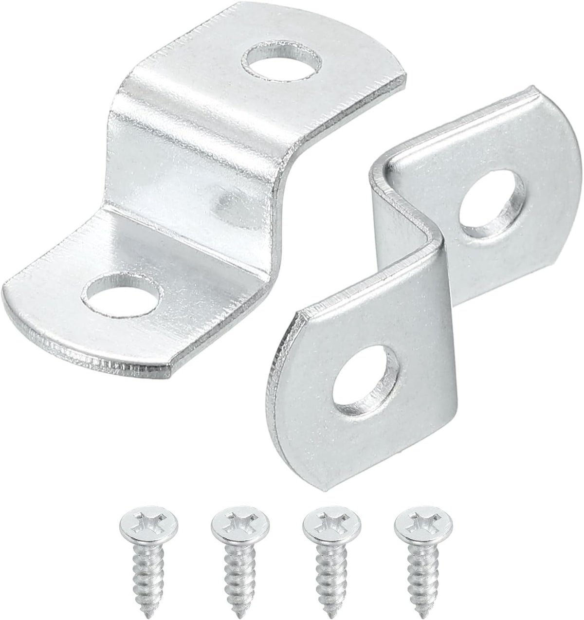 35 Pcs 3/8" Offset Canvas Clips, Picture Framing Mirror Clips Z Shape Canvas Painting Mounting Clips with 2 Mounting Hole with Screws, Silver