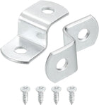 35 Pcs 3/8" Offset Canvas Clips, Picture Framing Mirror Clips Z Shape Canvas Painting Mounting Clips with 2 Mounting Hole with Screws, Silver