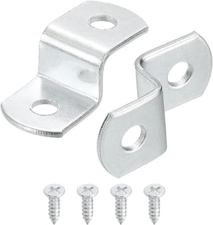 35 Pcs 3/8" Offset Canvas Clips, Picture Framing Mirror Clips Z Shape Canvas Painting Mounting Clips with 2 Mounting Hole with Screws, Silver