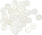 35Pcs Natural Shell Button, 2 Hole 10mm Round Mother of Pearl Buttons for Shirt Coats Suits Jackets Jeans Skirts DIY Sewing Crafts, White