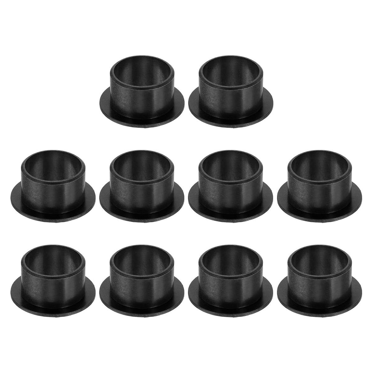 10Pcs Flanged Sleeve Bearing, Plastic Bushing ID 14mm x OD 16mm x Length 10mm POM Bushing, Black