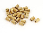 M3 x 7mm Female Threaded Brass Hex Standoff Pillar Spacer Nuts 25pcs