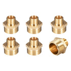 Brass Male to Male Straight Pipe Reducing Hex Fitting G1/4 x G1/2 Male Connector 6pcs