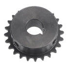 24 Tooth Roller Sprocket B Type, #25 Chain, Single Strand 1/4" Pitch, 14mm Bore Black Oxide C45 Carbon Steel, Keyway with Set Screws for ISO 04C