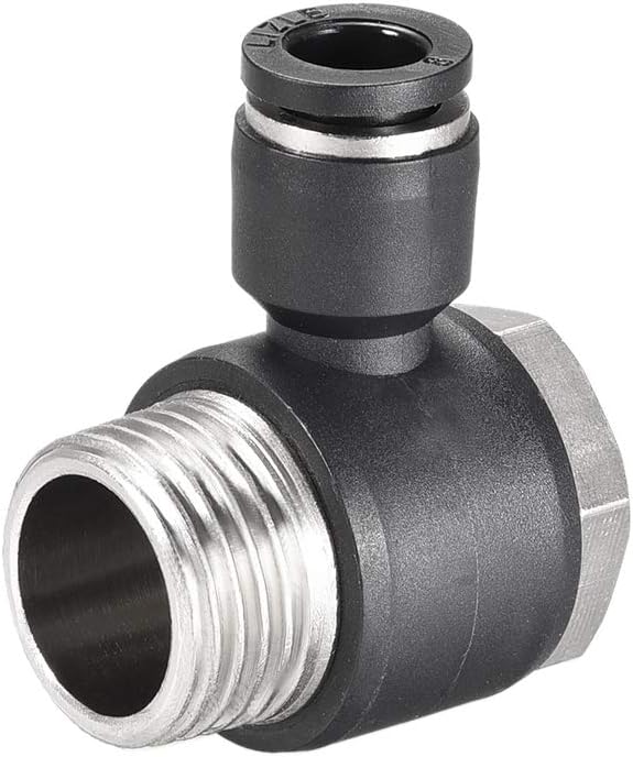 Pneumatic Push to Connect Tube Fitting 8mm Tube to 1/2PT Male Thread Elbow