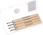 4pcs Wood Carving Knife Tools Chisels Set, SK5 Alloy Tool Steel Medium Flat Diagonal Round Triangle Graver for DIY Craft Sculpture Carpenter Beginners Experts, 1 Set