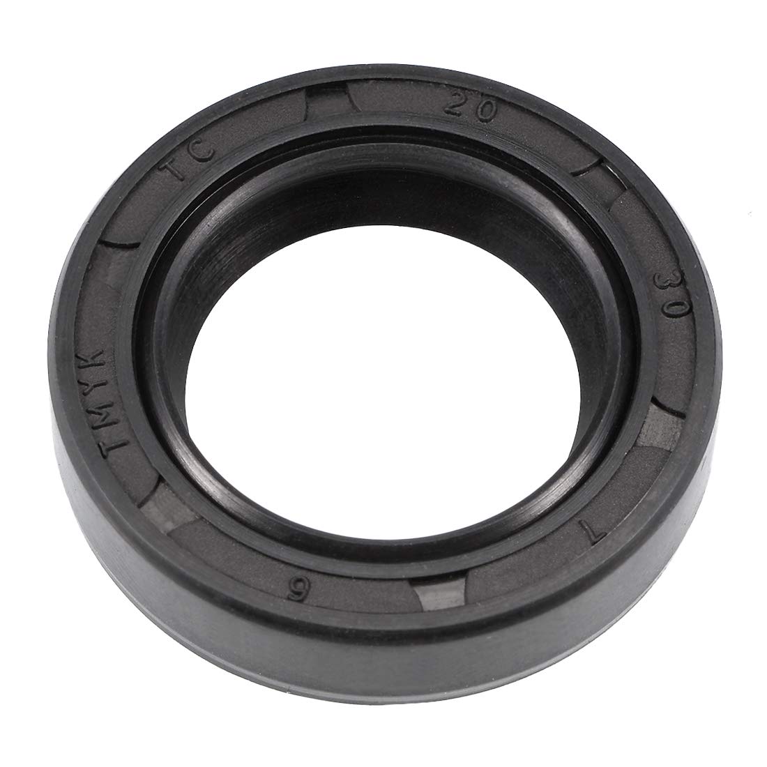 Oil Seal, TC 20mm x 30mm x 7mm Nitrile Rubber Cover Double Lip with Spring for Bearing Shaft, Black Pack of 1