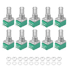 Potentiometer B100K Ohm Variable Resistors Double Turn Rotary Carbon Film Taper RV097NS 10pcs