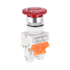 22mm Mounting Latching Emergency Stop Push Button Switch AC250V 10A with Light 110V 1NO 1NC