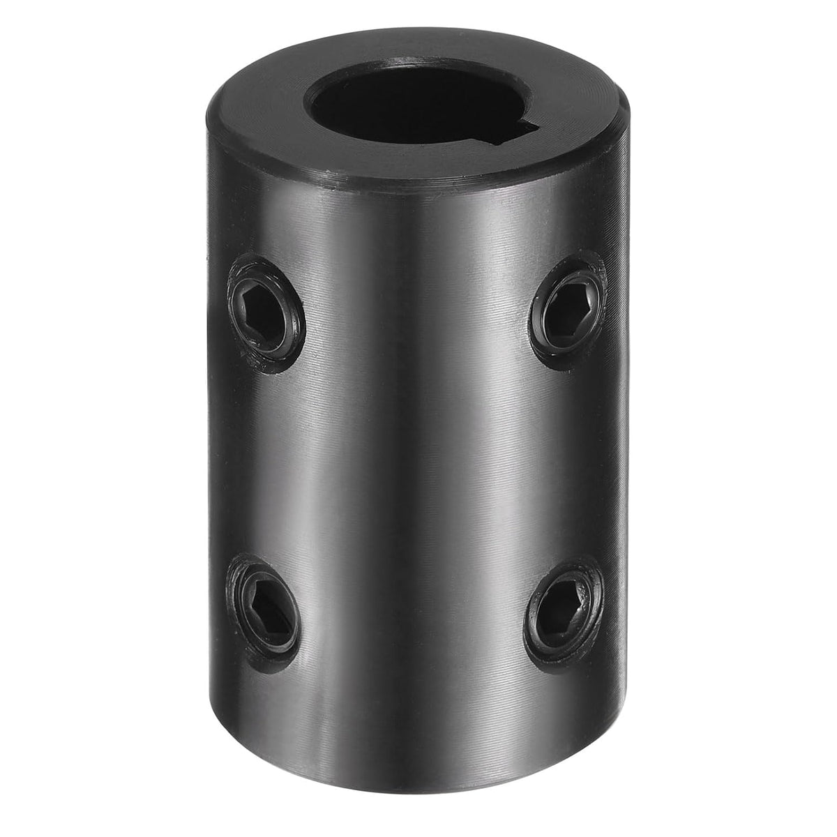 Shaft Coupling, 5/8" Bore 1-1/4" OD 2" Length Black Oxide Plated ASTM1045 Steel Rigid Coupling for 3D Printers Motor Wheel(4 Set Screws)