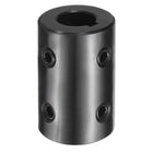 Shaft Coupling, 5/8" Bore 1-1/4" OD 2" Length Black Oxide Plated ASTM1045 Steel Rigid Coupling for 3D Printers Motor Wheel(4 Set Screws)