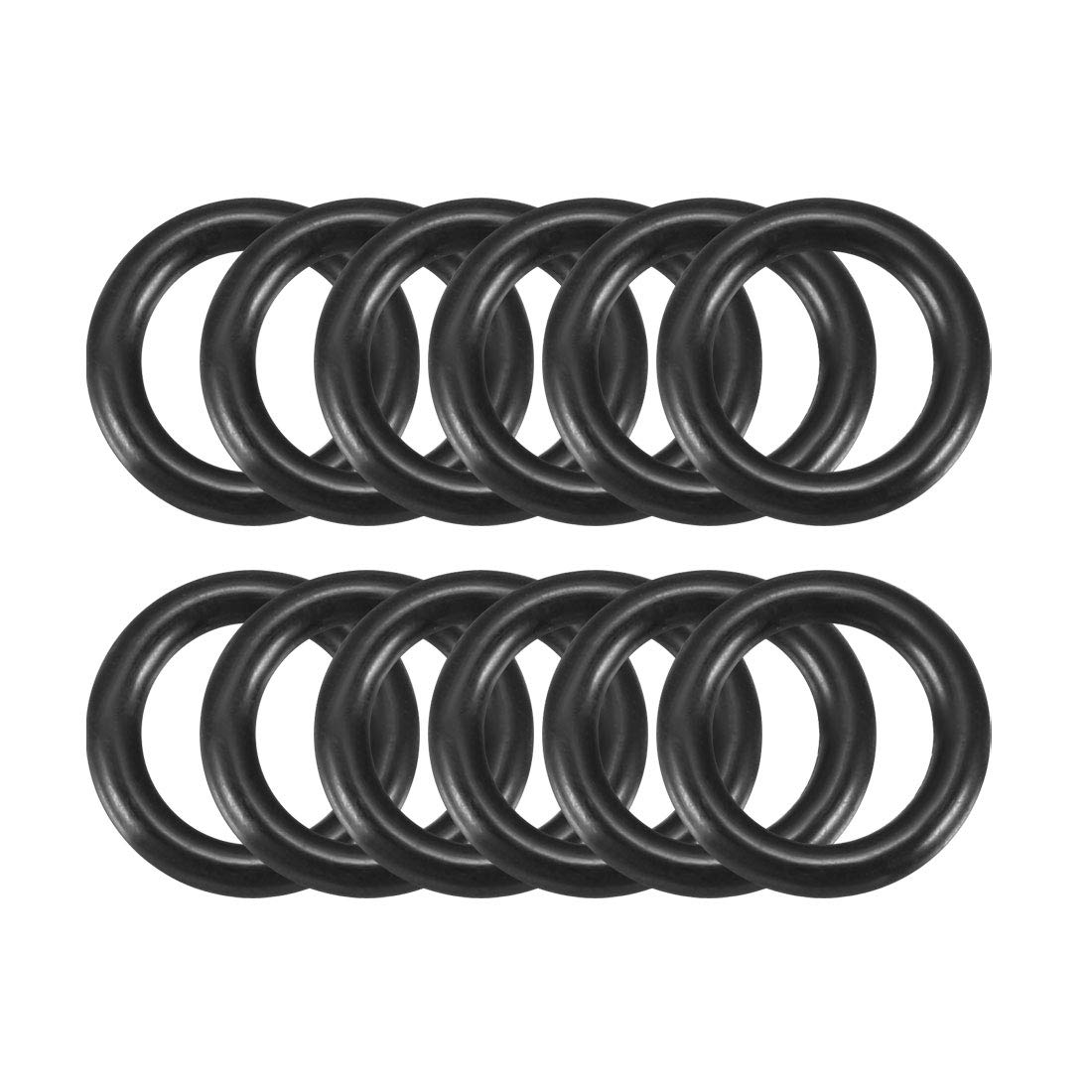 Nitrile Rubber O-Rings 11.5mm OD 7.5mm ID 2mm Width, Metric Sealing Gasket, Pack of 12