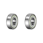 6203ZZ Deep Groove Ball Bearing, 2pcs 17 mm x 40 mm x 12 Mm(ID x OD x T) Chrome Steel Z2 Double Steel Sealed Bearing, Silver