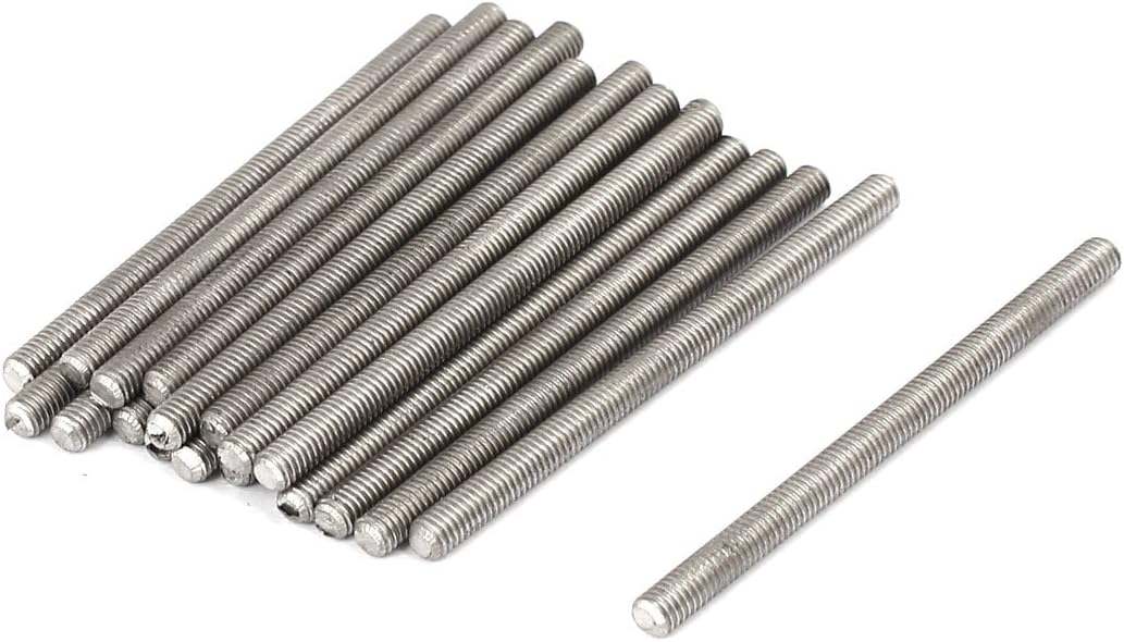 M3 x 45mm 304 Stainless Steel Fully Threaded Rods Bar Studs Fasteners 20 Pcs