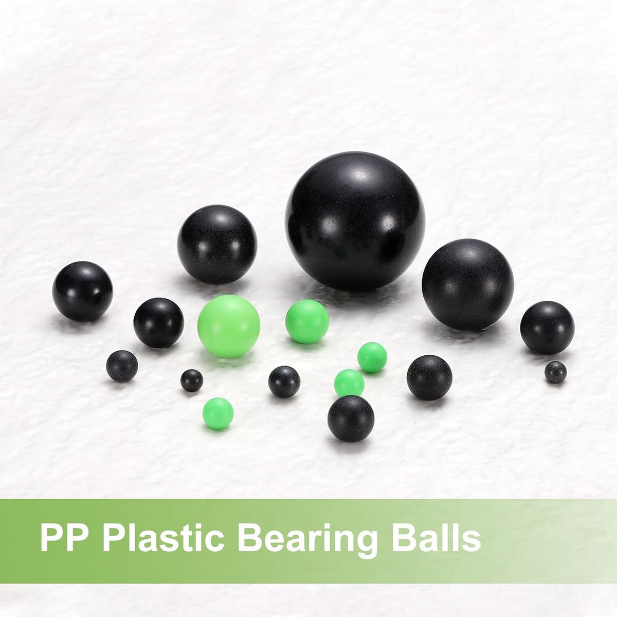 200pcs PP Kunststoff Kugellagerkugeln, 13/64"(5mm) starke Kunststoffkugeln G2 Präzision Polypropylen Mini Kugel, Schwarz