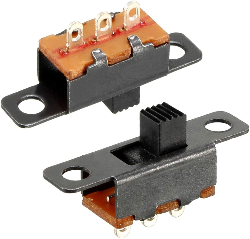 40Pcs 3mm Vertical Slide Switch SPDT 3 Terminals PCB Panel Latching