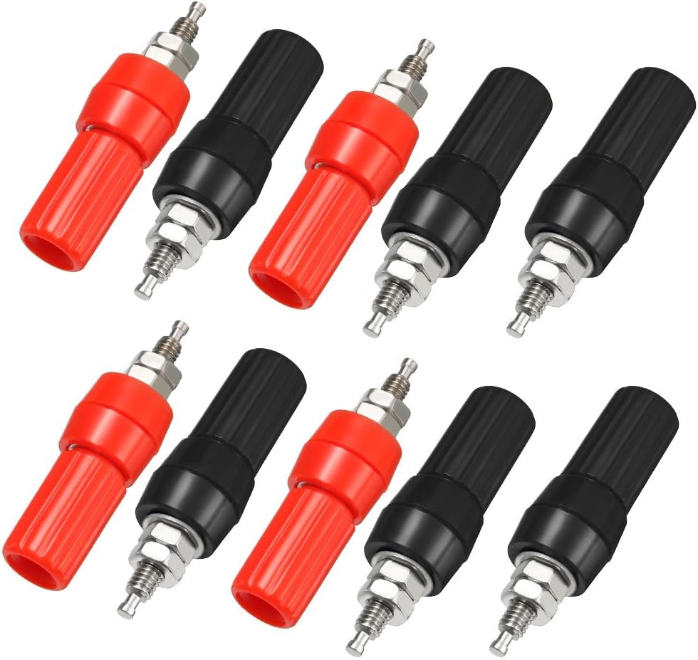 10 Pcs Audio Terminal Connector 4mm Banana Jack Panel Mount