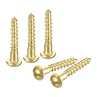 Wood Screws M1.6 x 12mm Slotted Round Head Brass Self-Tapping Screw Woodworking Screw 60 Pcs