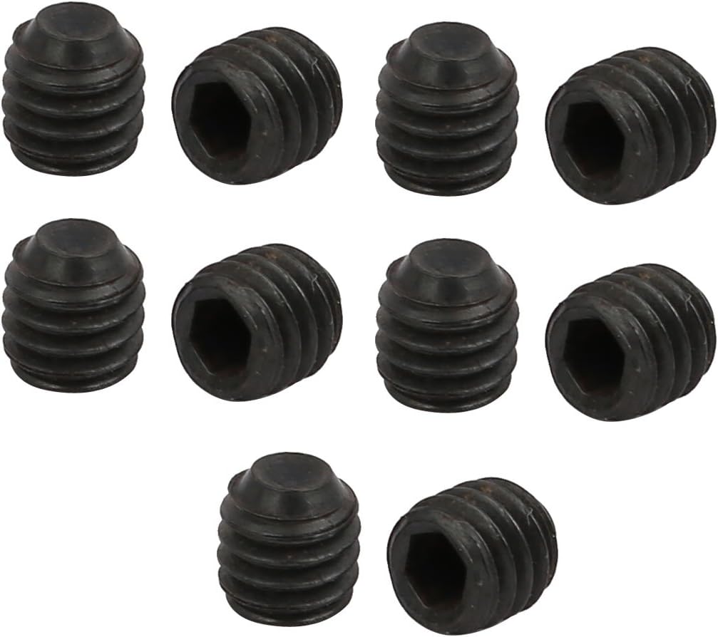 M4 X 4mm Cup Point Hex Socket Grub Set Screws Black 10pcs